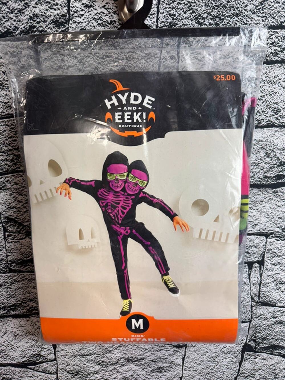 New Hyde and Eek Kids Stuffable Two Headed Skeleton Costume - Medium